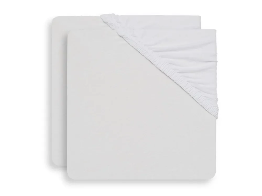 Jollein Lenzuolo pieghe Jersey Bianco 40x90cm 2 pezzi