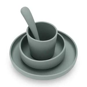 <tc>Jollein</tc> Stoviglie per bambini silicone verde cenere