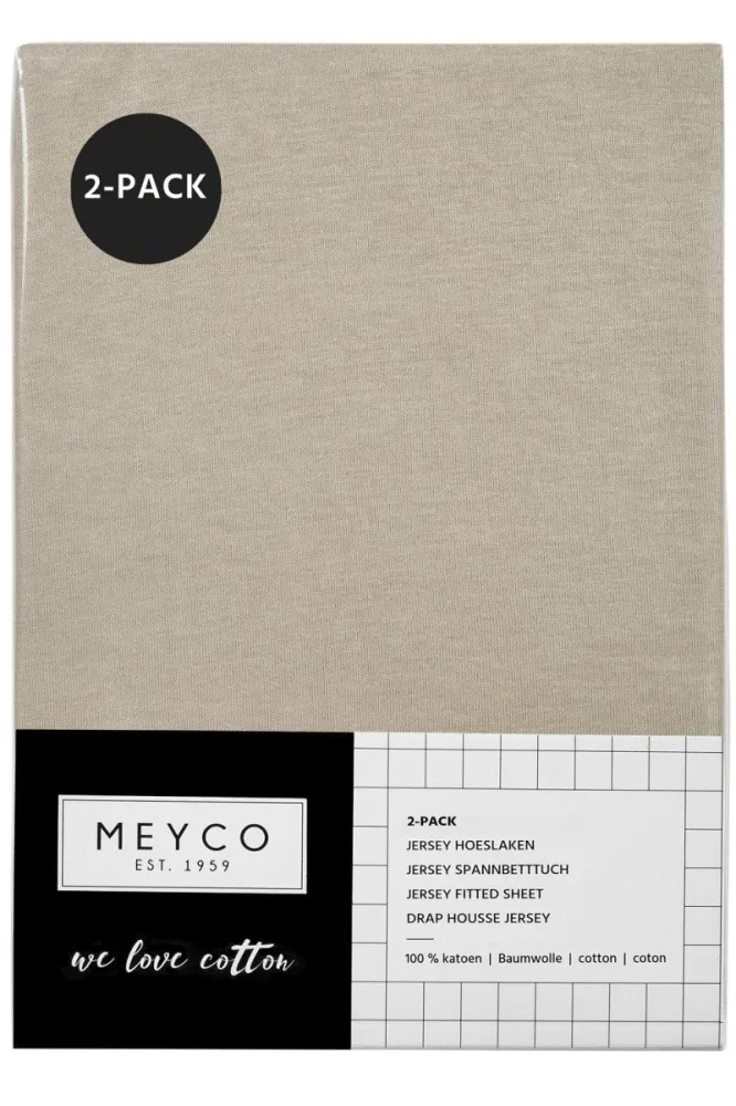 Meyco Lenzuolo pieghe Jersey 2St 70X140/150 Sand