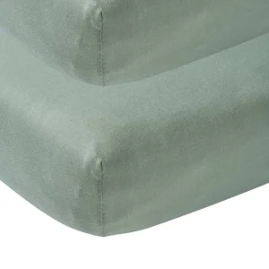 <tc>Meyco</tc> Lenzuolo pieghe Jersey Stone Green 60x120cm 2 pezzi