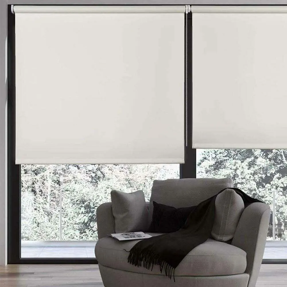 Tenda Rullo Oscurante 100x180cm Bianco Con Catenina Tende Parasole Finestra Casa