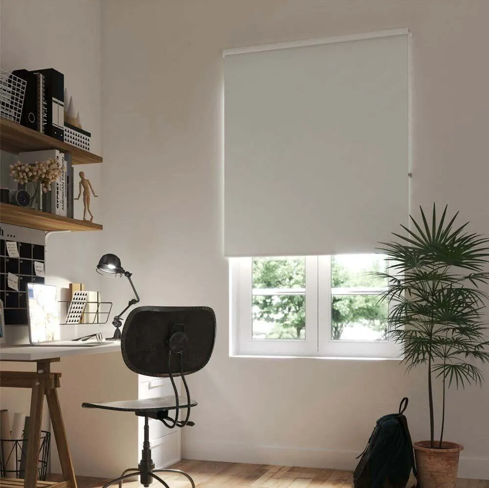 Tenda Rullo Oscurante 80x180 Cm Bianco Con Catenina Tende Parasole Finestra Casa