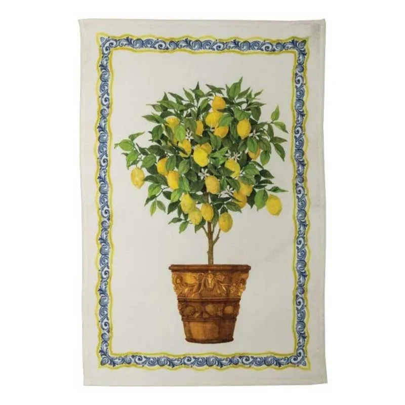 Tessitura Toscana Strofinaccio lino Limonaia Coccio 50 X 70 cm