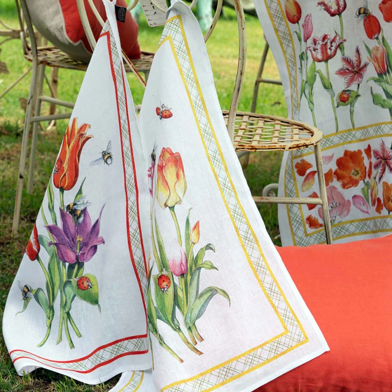Tessitura Toscana Telerie Canovaccio Tuli Rosso Lino 50x70 cm