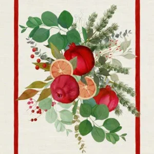 TESSITURA TOSCANA TELERIE GARLAND GLEE CANOVACCIO DA CUCINA DI LINO RED