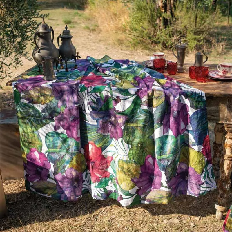 Tessitura Toscana Tovaglia Canapa Karkade 160x230 cm