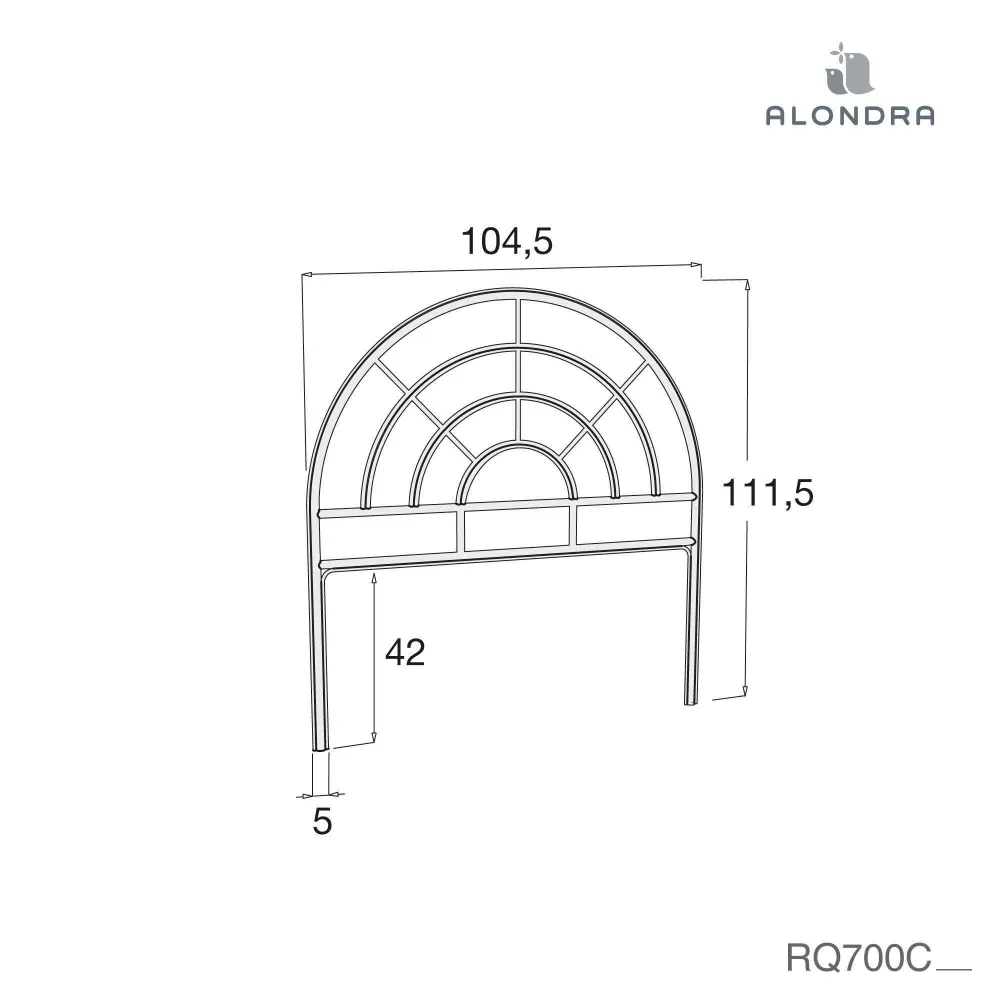 Testiera rattan per letto di 90x200 cm · RQ700C-N99