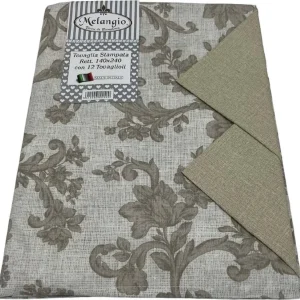 Tovaglia Con 12 Tovaglioli Stampata Misura 140x240 Produzione Toscana Made Italy