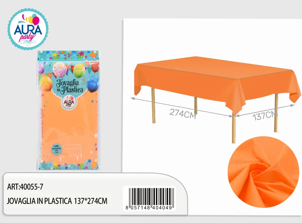 Tovaglia per tavolo 137x274cm arancio