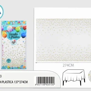 Tovaglia per tavolo 137x274cm bianco rosagold