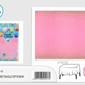 Tovaglia per tavolo 137x274cm rosa e oro