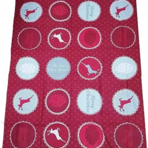 Tovaglia 6 Persone Rosso Renna Pois Christmas Tavola Natale 130x170cm Natalizia