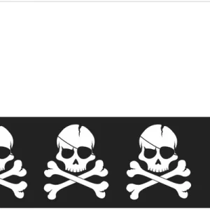 Tovaglia pirata, nera con teschio, 1,2 x 1,8 m, lavabile