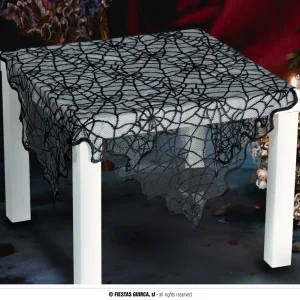 TOVAGLIA PIZZO NERO DISEGNO RAGNATELA
