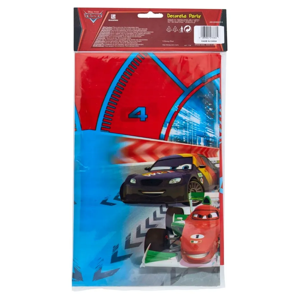 1 TOVAGLIA PLASTICA TEMA CARS 120x180CM