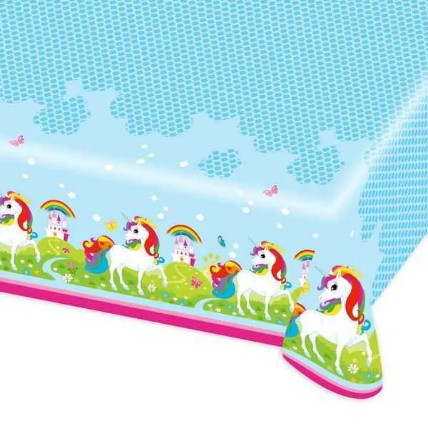 Tovaglia unicorno arcobaleno, 1,2×1,8 m, lavabile