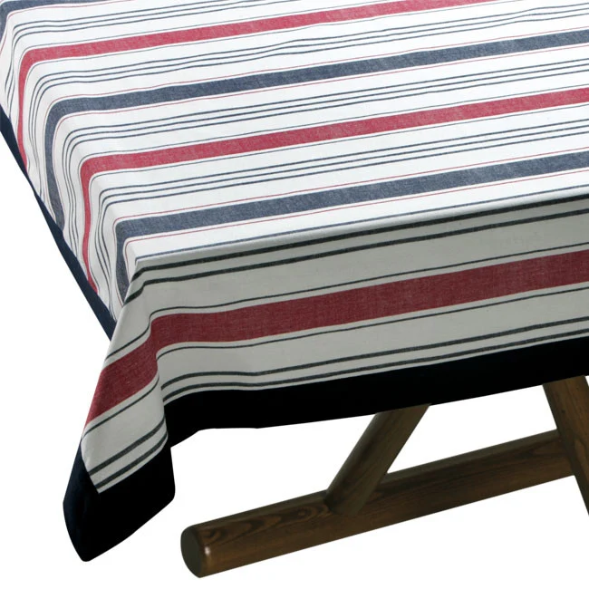 Tovaglia Waterproof 155X130 Righe Rosso/Blu