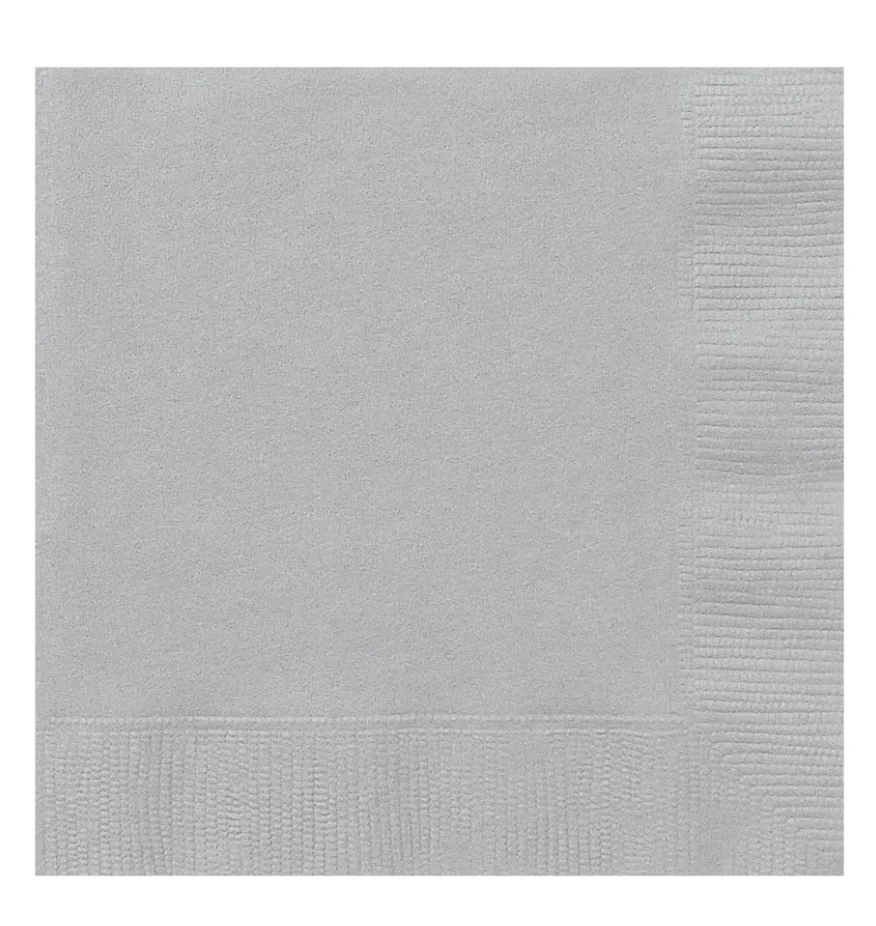 Tovaglioli, argento liscio, 20 pezzi, 33 x 33 cm