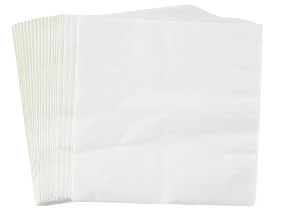 Tovaglioli, bianco liscio, confezione da 20, 33 x 33 cm