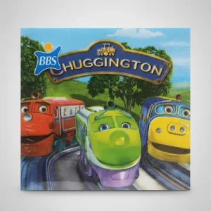 Tovaglioli CHUGGINGTON Trenini 33x33 cm | 20 Pezzi Doppio Velo | Kit Tavola Festa Bambini