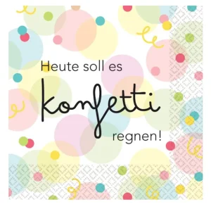 Tovaglioli con coriandoli "Let it rain confetti today", 16 pezzi