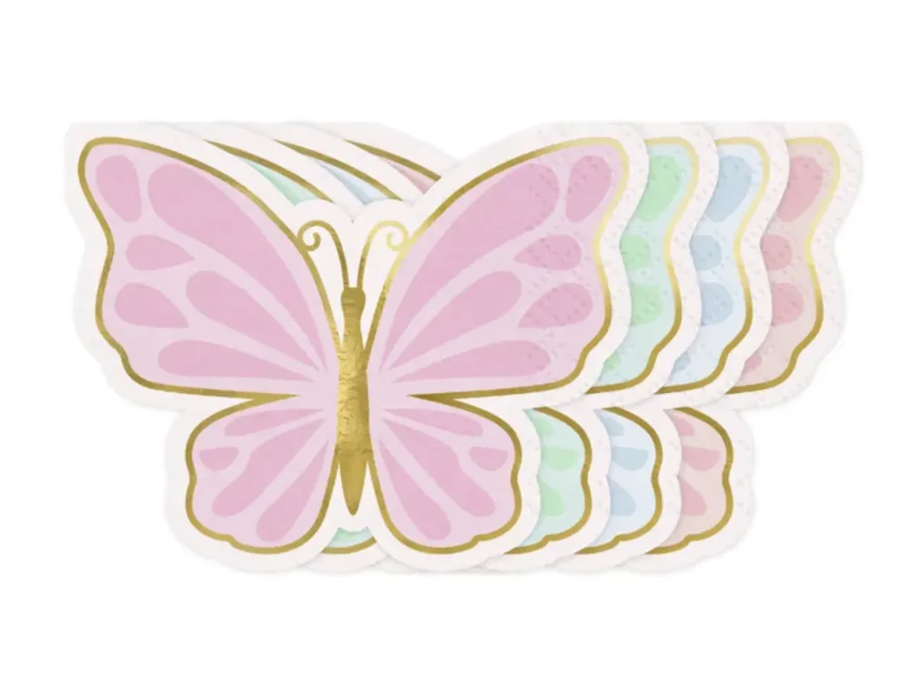 Tovaglioli forma di farfalla, 16 x 12 cm, confezione da 12 pezzi