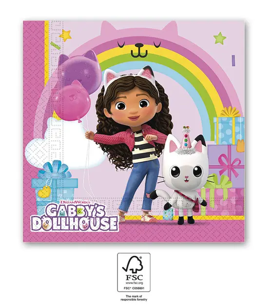 Tovaglioli, Gabby's Dollhouse, anni '20, 33x33cm
