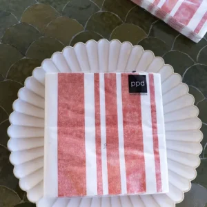 Tovaglioli grandi righe rosse