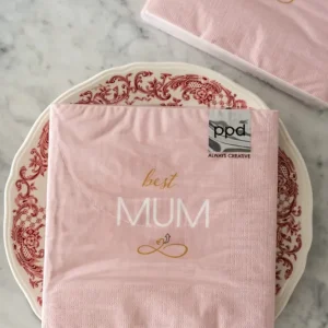 Tovaglioli grandi rosa Best Mum