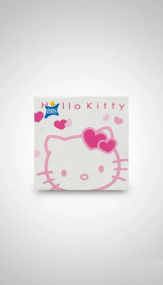 Tovaglioli Hello Kitty Cuori 33x33 cm | 20 Pezzi 2 Veli Rosa | Decorazioni Festa Compleanno Bambina