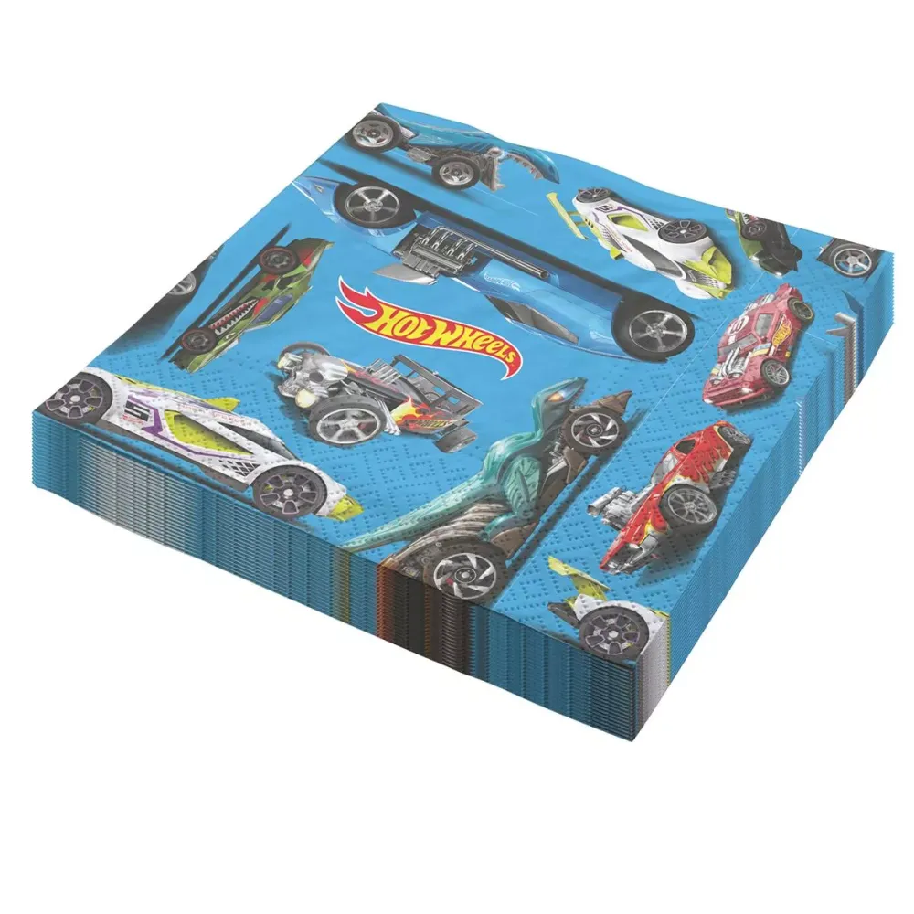 Tovaglioli Hot Wheels, 33x33 cm, confezione da 20 pezzi