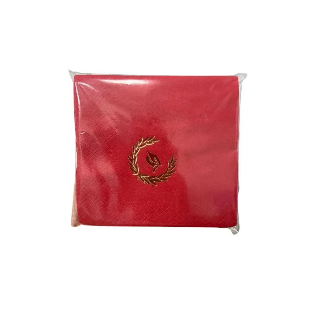 Tovaglioli Laurea 2 veli 25x25 cm Personalizzati con coccarda oro 20pz