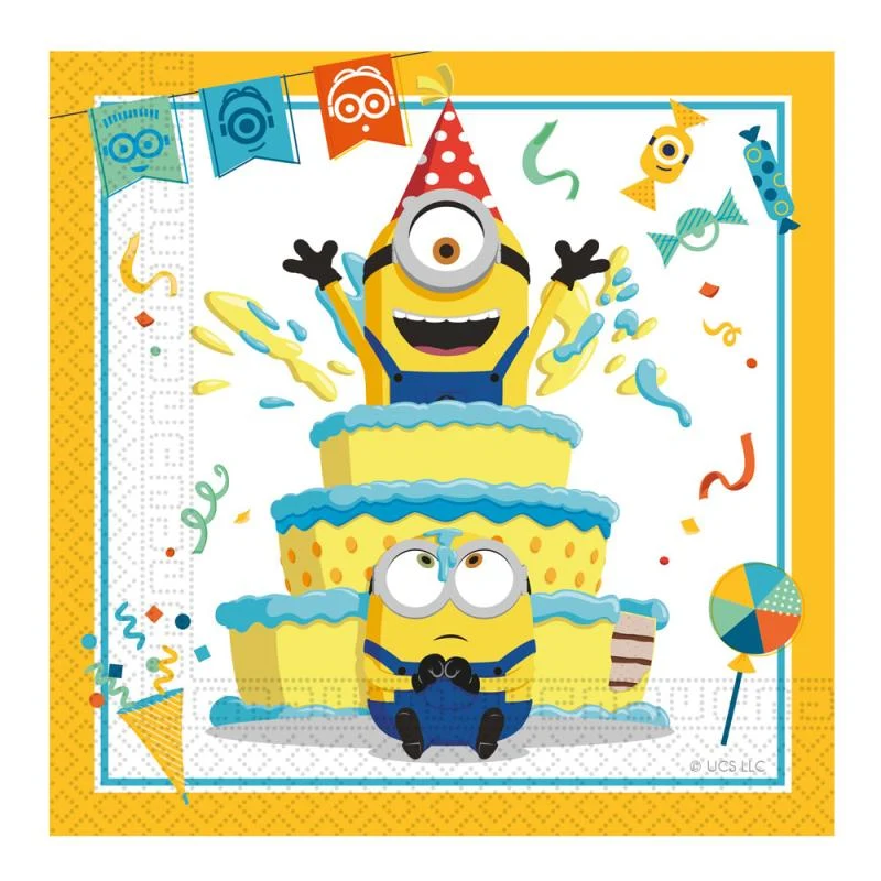 Tovaglioli Minions, confezione da 20, 33x33cm