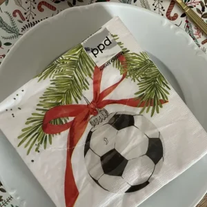 Tovaglioli natalizi con pallone da calcio