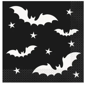 Tovaglioli pipistrello, Halloween e dolcetto o scherzetto, confezione da 16 pezzi