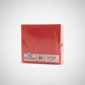 Tovaglioli Rossi Dopla Paper Collection 38x38 cm – 40 Pezzi Soft Touch Dinner – Tessuto Doppia Velo