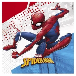 Tovaglioli Spiderman Marvel, 20 pezzi, compostabili