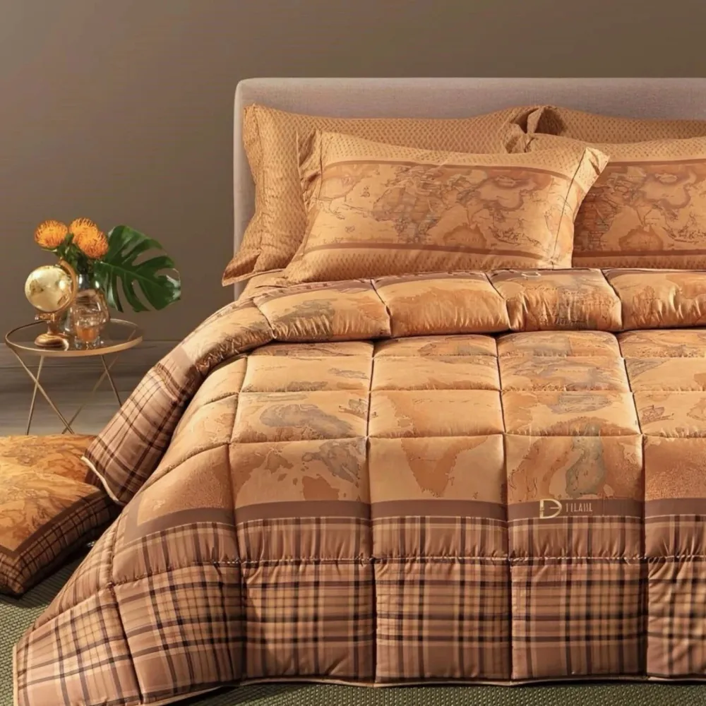 Trapunta Geo Tartan ! Alviero Martini 1A Classe: Lusso e Stile Inconfondibile per il Tuo Letto Matrimoniale