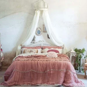 Trapuntina Matrimoniale Shabby Chic Lino Blanc Mariclo' Serie Sentimento
