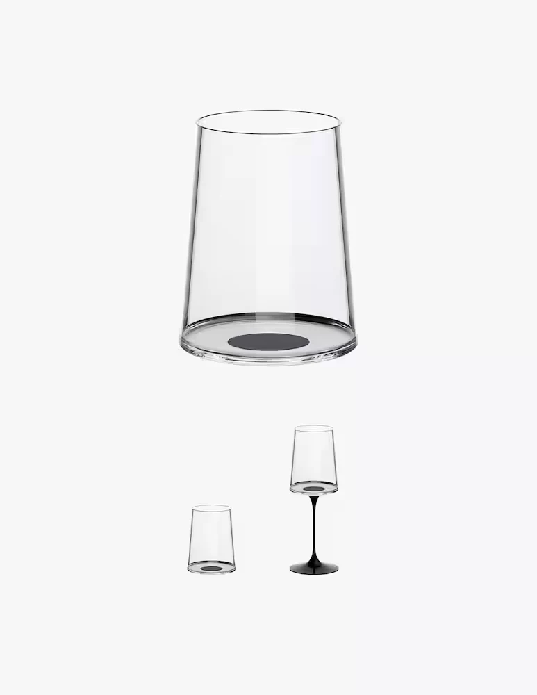 Trebonn SplitGlass • Set 2 bicchieri vino bianco neri senza stelo