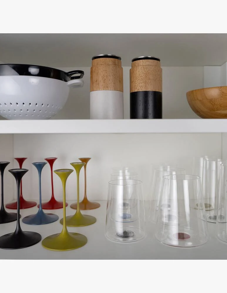 Trebonn SplitGlass • Set 2 bicchieri vino bianco neri senza stelo