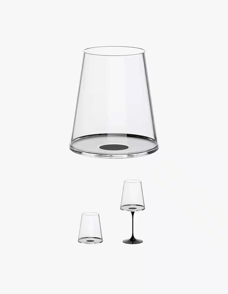 Trebonn SplitGlass • Set 2 bicchieri vino rosso neri senza stelo