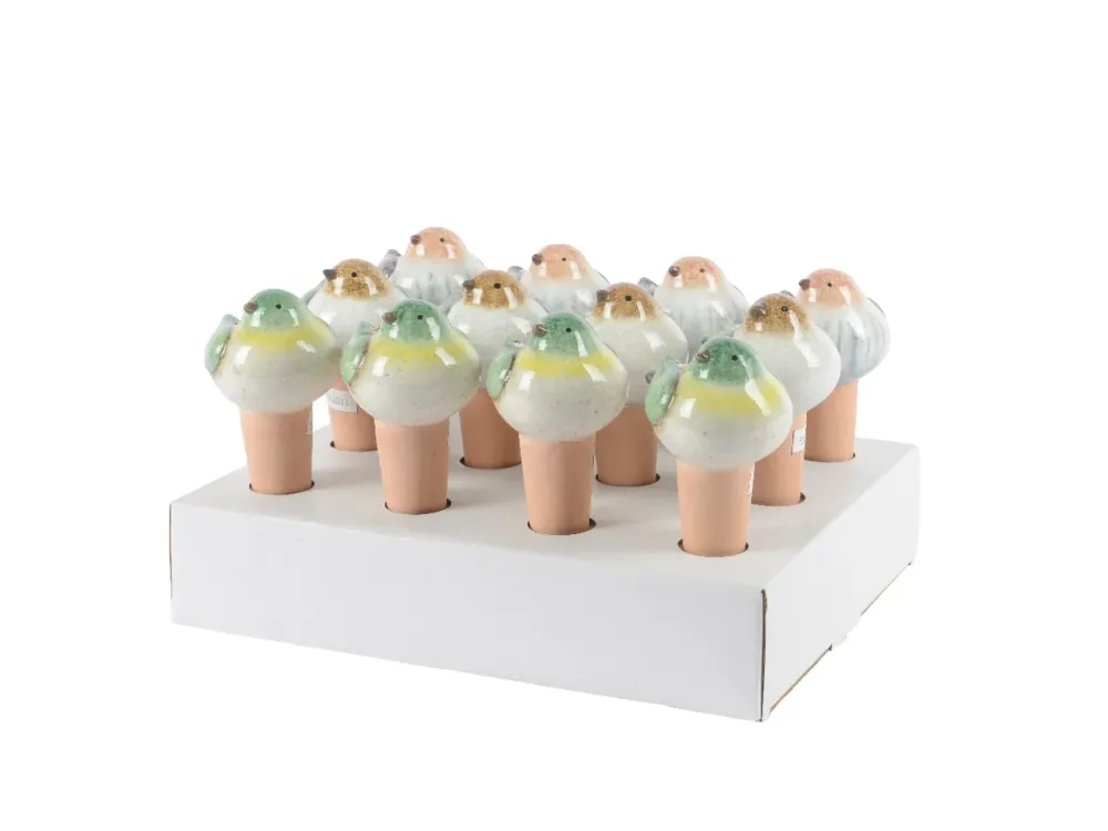 Uccellino picchetto da pianta per irrigazione terracotta misure 7x9,5cm x altezza 15cm