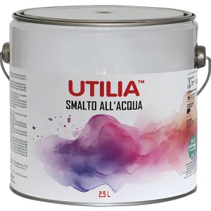 Utilia Smalto All'Acqua Lt. 2,5 Bianco Satinato 4.00 Pz