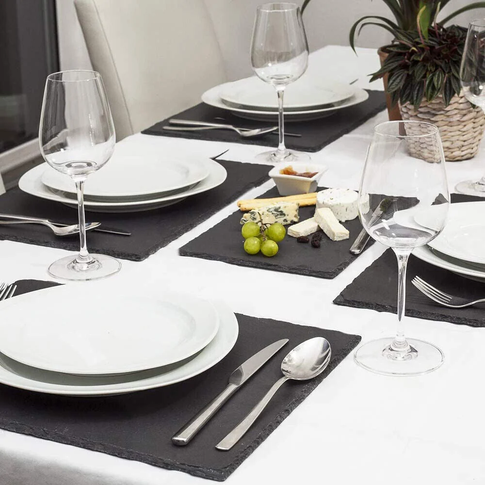 Vassoio da portata ardesia rettangolare – 30x20 cm, piatto e minimal per aperitivi e composizioni gourmet