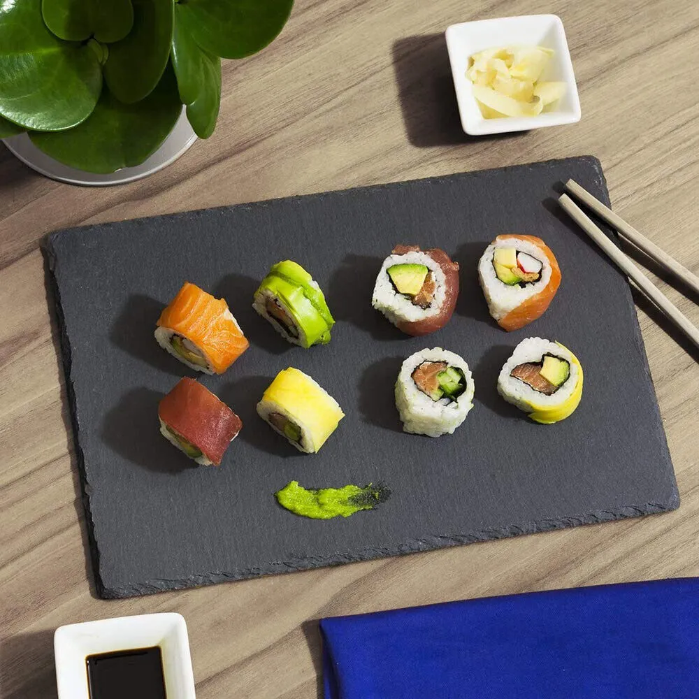 Vassoio da portata ardesia rettangolare – 30x20 cm, piatto e minimal per aperitivi e composizioni gourmet