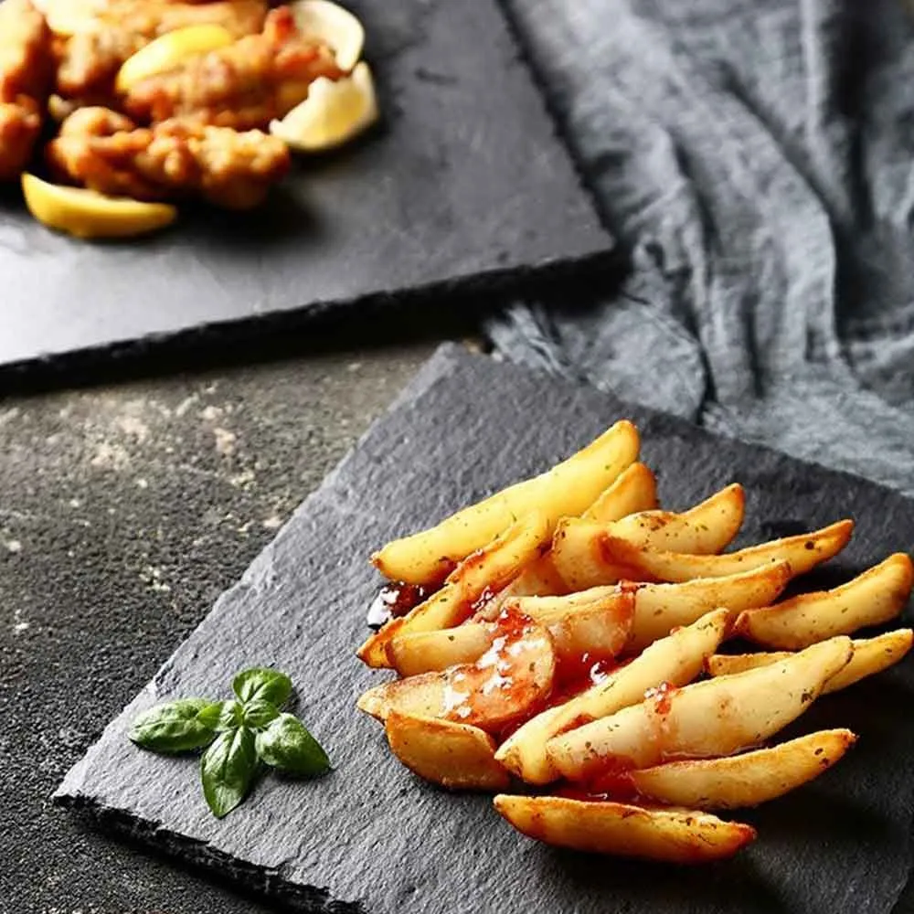 Vassoio da portata ardesia rettangolare – 30x20 cm, piatto e minimal per aperitivi e composizioni gourmet