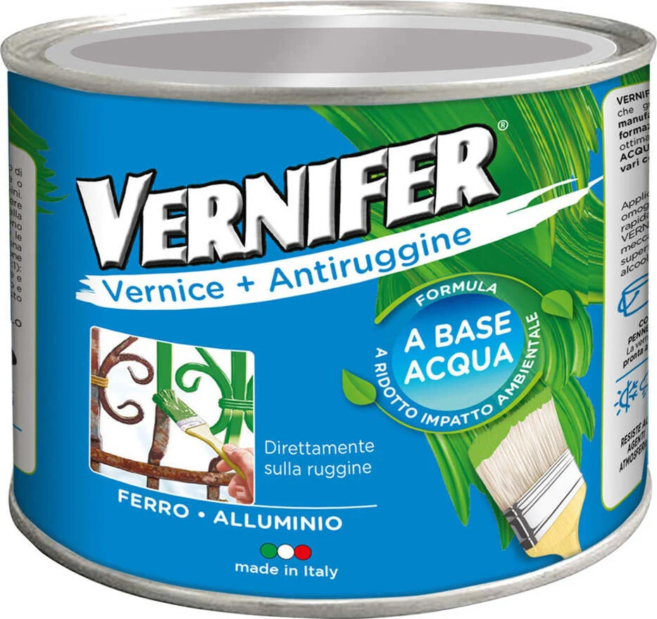 VERNICE ANTIRUGGINE BASE ACQUA 'VERNIFER' Ml. 500 - verde bosco brill.(4606) Arexons