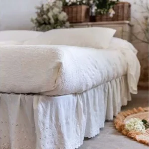 VESTILETTO MATRIMONIALE CON GALE BLANC MARICLO' SHABBY BIANCO