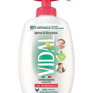 Vidal Sapone Liquido Antibatterico – Menta & Lime | 300ml | Con Vitamina E & Pelle Sensibile